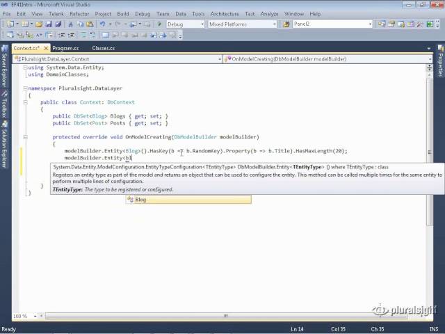 Entity Framework 4.1 Introduction - 12  First look at the Fluent API
