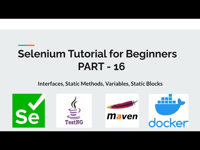 Part 16  Interfaces, Static Methods, Variables, Static Blocks