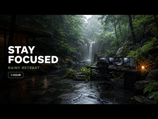Stay Focused in a Rainy Forest Retreat | Deep Work Music for Coding & Study