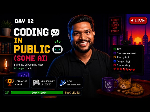 Day 12 Live Coding in Public - Building Tier List Maker | Career Talks | GitHub Down #buildinpublic