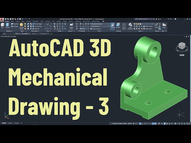 AutoCAD 3D Mechanical Drawing Tutorial - 3
