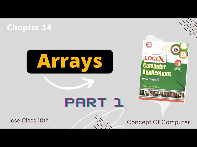 Arrays in Java Class 10th ICSE || Chapter 14 || Concept of Computer.