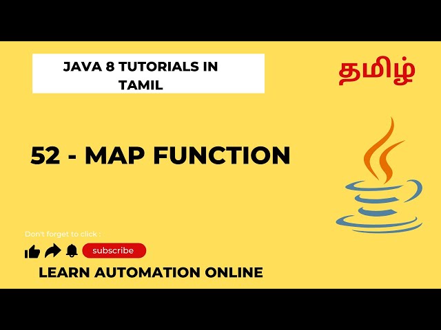 Java8 | 52 | Streams API | Map function | Tamil