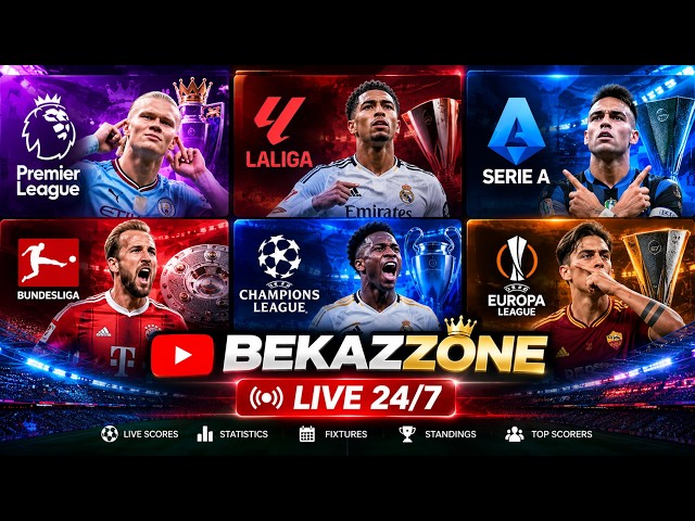 ⚽ LIVE Football Scores 24/7 | Premier League, Champions League, La Liga, Serie A, Bundesliga