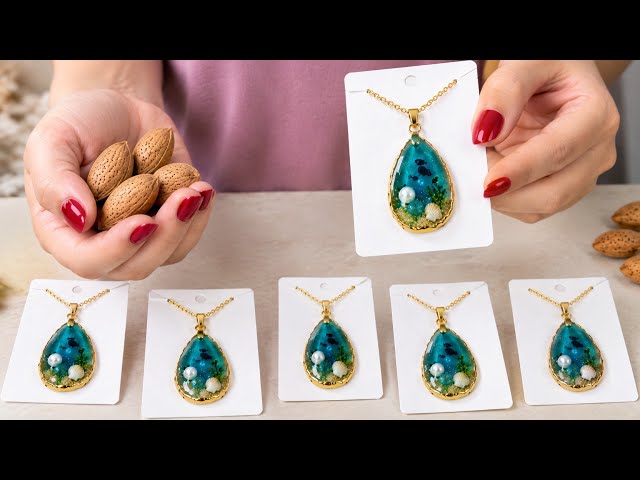 I Never Throw Away Almond Shells — I Made 30 Ocean Resin Necklaces & Sold Them All! 🌊😱