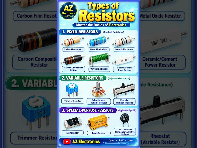 Types of Resistors Explained | Carbon, Metal Film, Wirewound, SMD & More