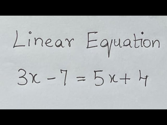How to solve Linear Equations with variables on both sides: Linear Algebra Education