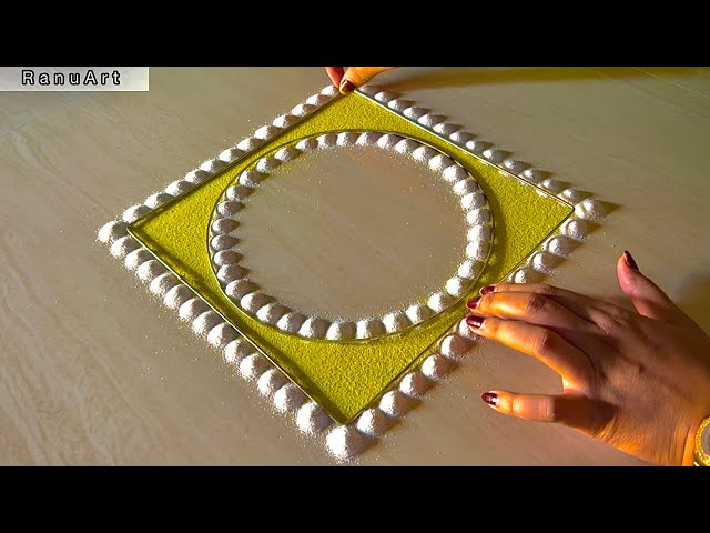 Super Easy Rangoli Design for Beginners | Beautiful & Quick Rangoli Tutorial ✨Ranu Art