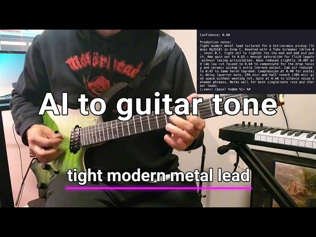 tonellm — AI text prompt → guitar tone | tight high-gain modern metal lead