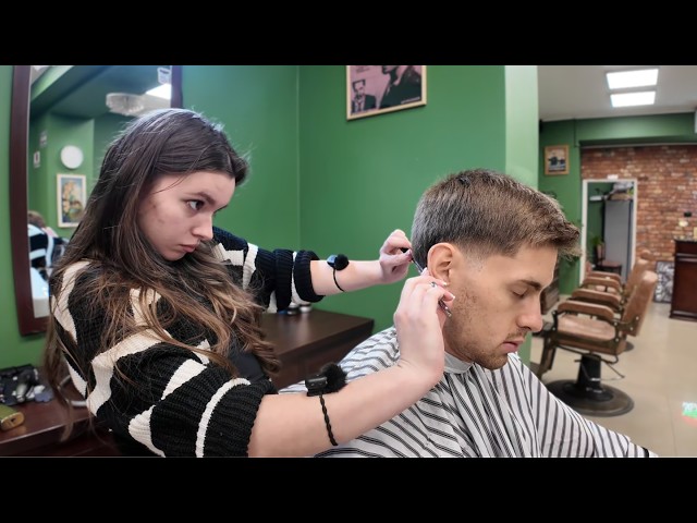 ASMR Ukrainian Barber Maria – Full Service + Crazy Detail