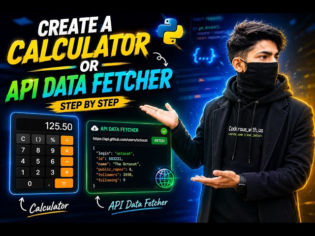 Create 2 Apps in Python 1, Calculator App & 2, API Data Fetcher App
