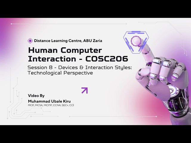 Human Computer Interaction HCI - Tutorial Session 8 - 9