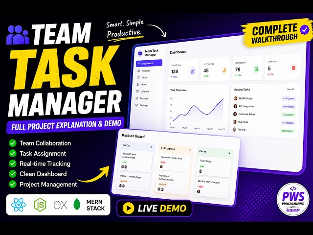 Team Task Manager | Full Stack MERN Project | Complete Project Idea Explanation + Live  Demo