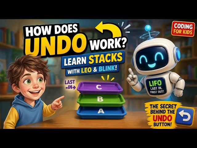 Stacks Made EASY! 🍽️ The Secret Behind the UNDO Button | Coding for Kids