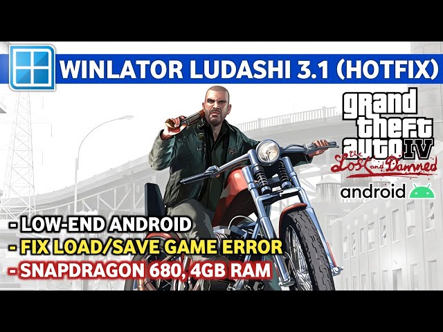 GTA IV CE: THE LOST AND DAMNED on Android | Winlator Ludashi 3.1 (Hotfix) | SD 680, 4GB RAM