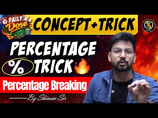 Percentage Break Method | Percentage Tricks in 5 Seconds | SSC, Bank PO Maths | Shivam Sir
