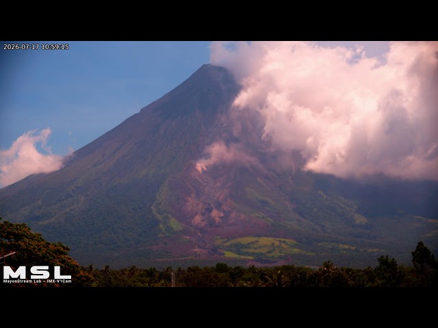 🔴 LIVE: Mayon Volcano Eruption, PH (SSW view) [RPi IMX-V1cam] 23:00 Jul-16-2026 (PST)