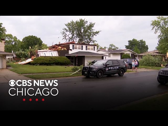 Several homes damaged, trees knocked down by storms in Lansing, Illinois