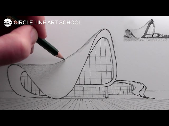 How to Draw Architecture: Narrated Pencil Drawing: The Heydar Aliyev Centre