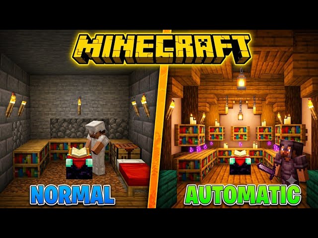 Automatic Bookshelves for Enchanting! (Minecraft Tutorial)