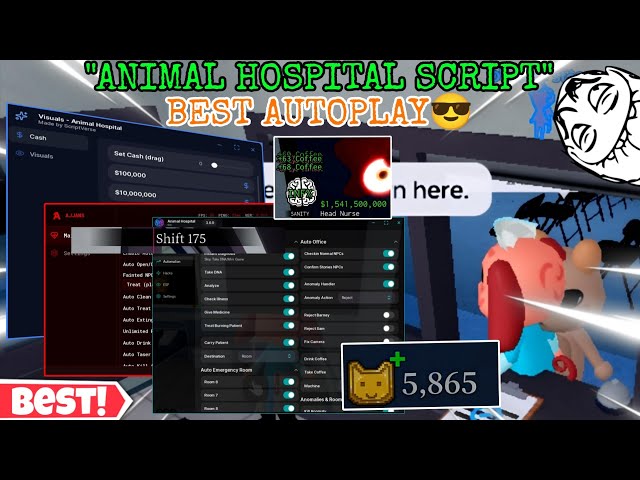 Animal Hospital🐹 Script OP Autofarm😎 Check in/Patient🔥,Kill Anomalies🤩,Auto Upgrades/Buy,ESP+More✨