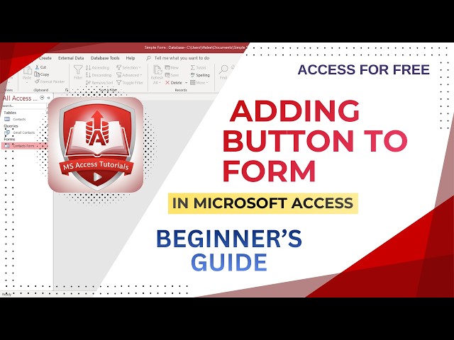 Add Button to Form in Microsoft Access | Command Button Tutorial for Beginners