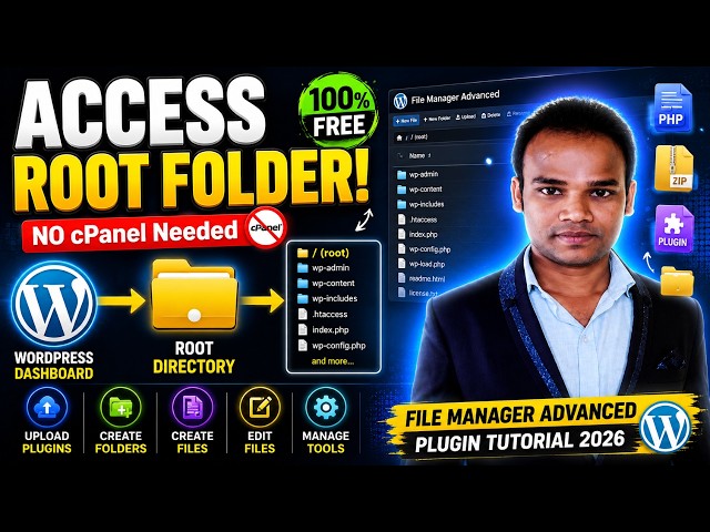 File Manager Advanced Plugin Tutorial 2026 | Access WordPress Root Folder Without cPanel 🔥