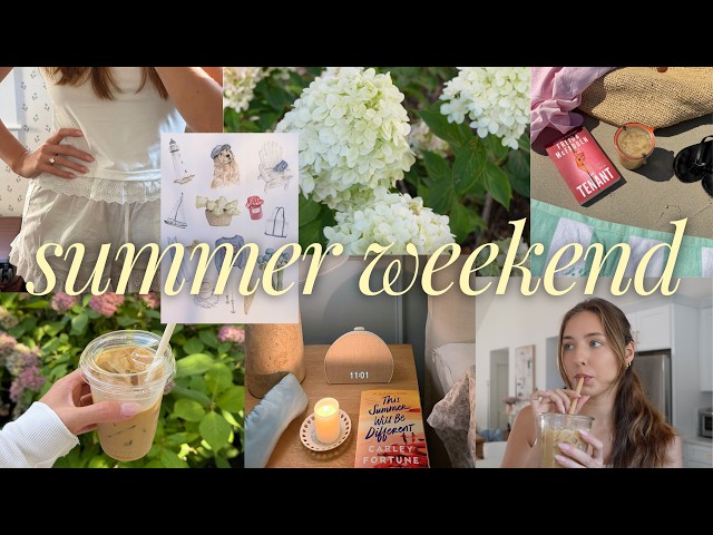 weekend vlog | beach day, workout routine, weekly reset