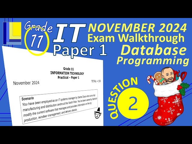Information Technology Grade 11 Paper 1 November 2024 Q2 - Database Programming