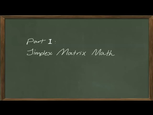 Sensitivity Analysis of a Linear Programming Problem - Part One- Simplex Matrix Math