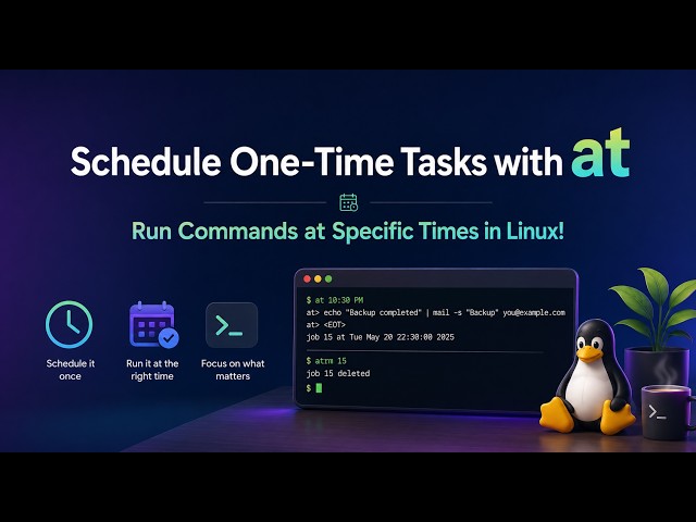 Schedule One Time Tasks with at – Run Commands at Specific Times in Linux!