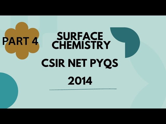 CSIR NET Chemical Sciences PYQs | Surface Chemistry PYQs | Part 4 – 2014 PYQs