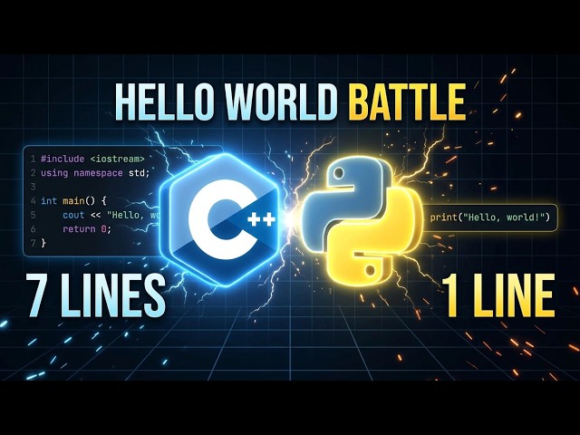 C++ vs Python: Hello World Battle | Which Language Wins? ⚔️