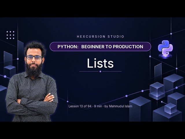 Lists | Python Beginner to Production 13/94