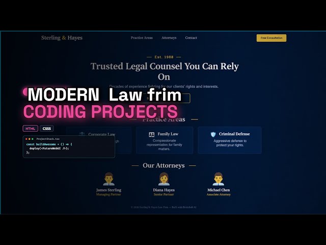 I Built a Modern Law Firm Website with HTML & CSS ⚖️ | Web Development