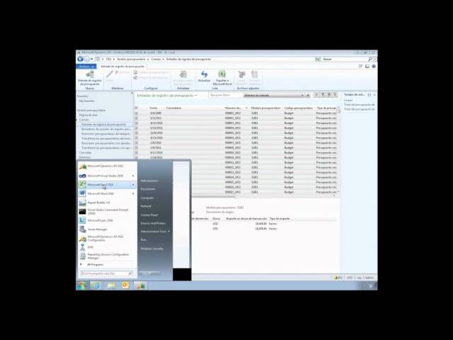 Píldora Nº1 - Microsoft Dynamics AX 2012 y Microsoft Excel 2010