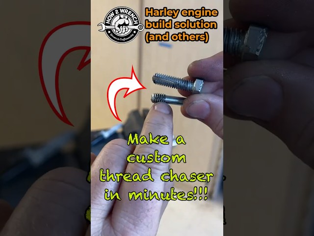 Make a custom thread chaser in minutes! #diyhacks #enginebuild #harleydavidson