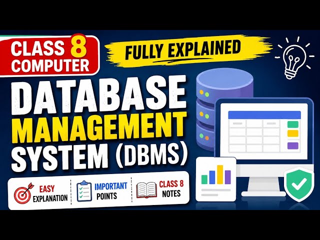 📚 Class 8 Computer – Database Management System (DBMS) | Full Explanation