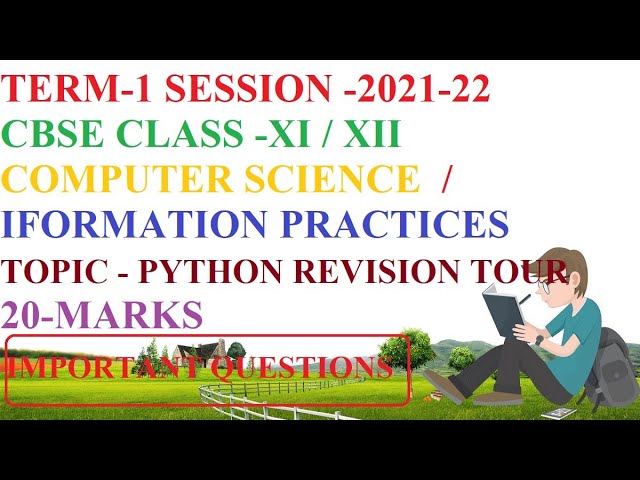 Imp MCQs on Python Revision Tour CBSE Class 12(Part-1) Computer Science & IP |Term -1 |#cbse|#ncert
