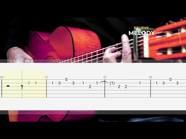 (Melody) Believe - Cher | EASY Guitar Lessons TAB - Guitar Tutorial