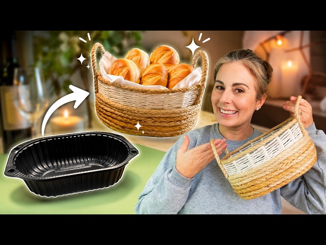 ✨ Trash to Treasure: I Turned a Rotisserie Chicken Container Into a Beautiful Boho Basket! ♻️
