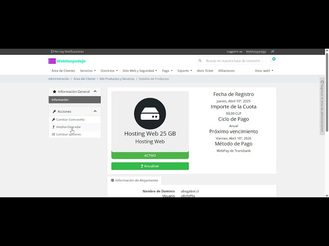 ¿Cómo subir de plan de hosting?