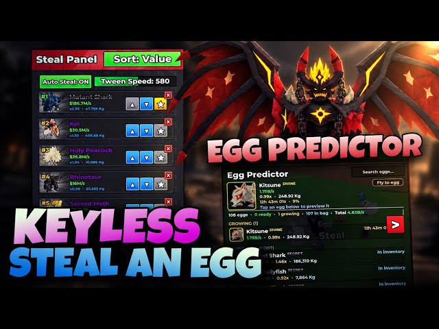 [KEYLESS] NEW BEST STEAL AN EGG SCRIPT | EGG PREDICTOR + PANEL FOR STEAL + ANTI HIT