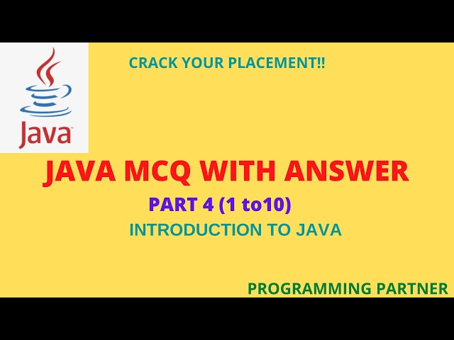 Java MCQ  with answers || Part 4