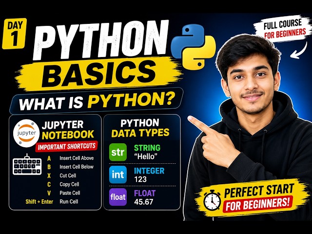 Python Tutorial for Beginners in Hindi | Data Types & Jupyter Notebook Explained