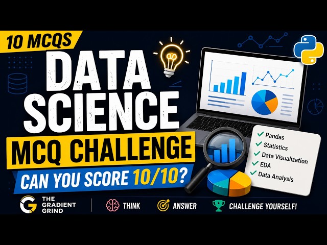 #7 📊 The Gradient Grind Data Science Series | Episode 3: 10 Expert MCQs🔥