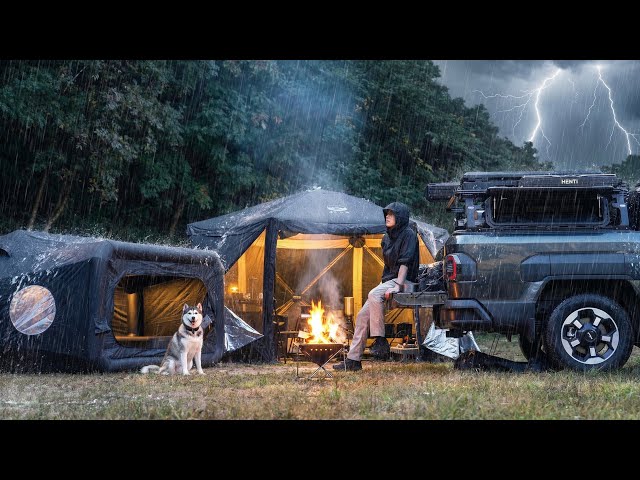 Camping in the Rain ☔ Ultimate Solo Gadget & Tent Setup
