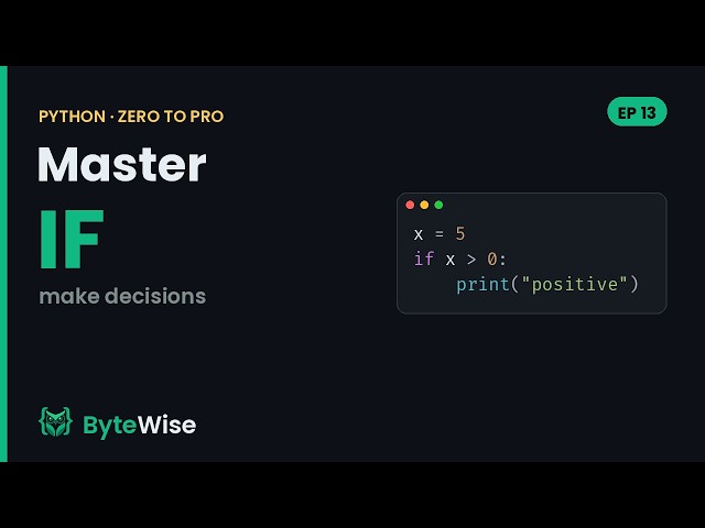 Python if Statements (How to Make Decisions) | Zero to Pro #13