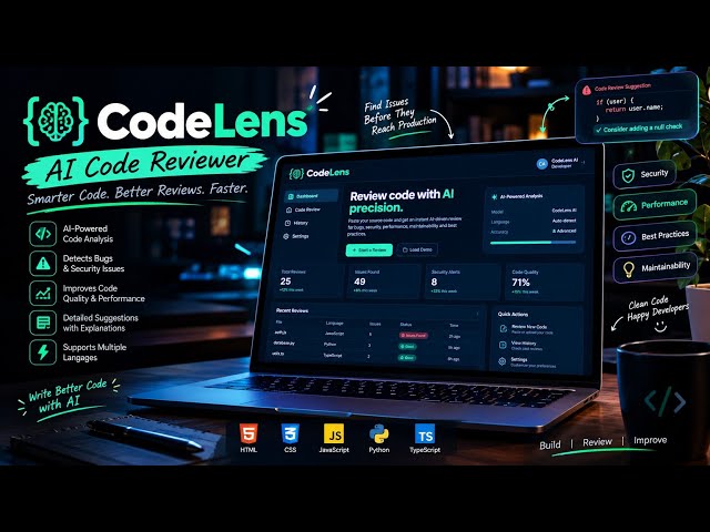 CodeLens AI Code Reviewer 🤖 | AI-Powered Code Review Tool | Find Bugs,Security Issues & Improve Code