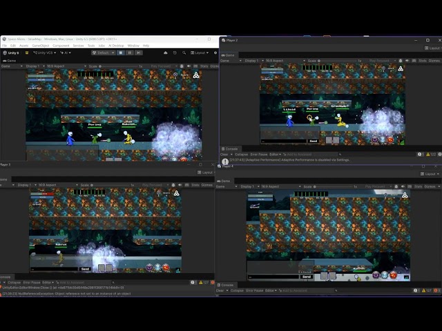 4 Players Testing With Unity Visual Scripting | Space Alien Video Game